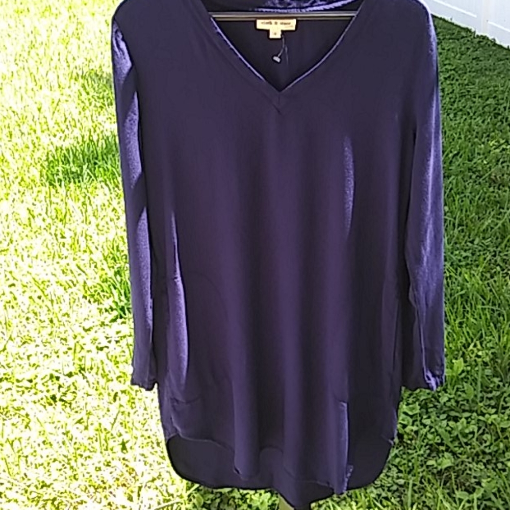 Cloth & stone navy blue shirt dress.